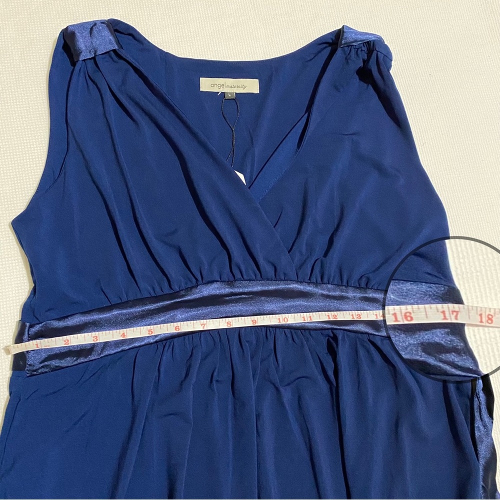 Angel Maternity Dark Navy Maternity Evening Maxi Dress Sleeveless  L - Picture 11 of 13